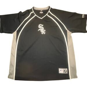 Chicago‎ White Sox MLB XL V-Neck Jersey Style Shirt Black Gray Genuine Apparel